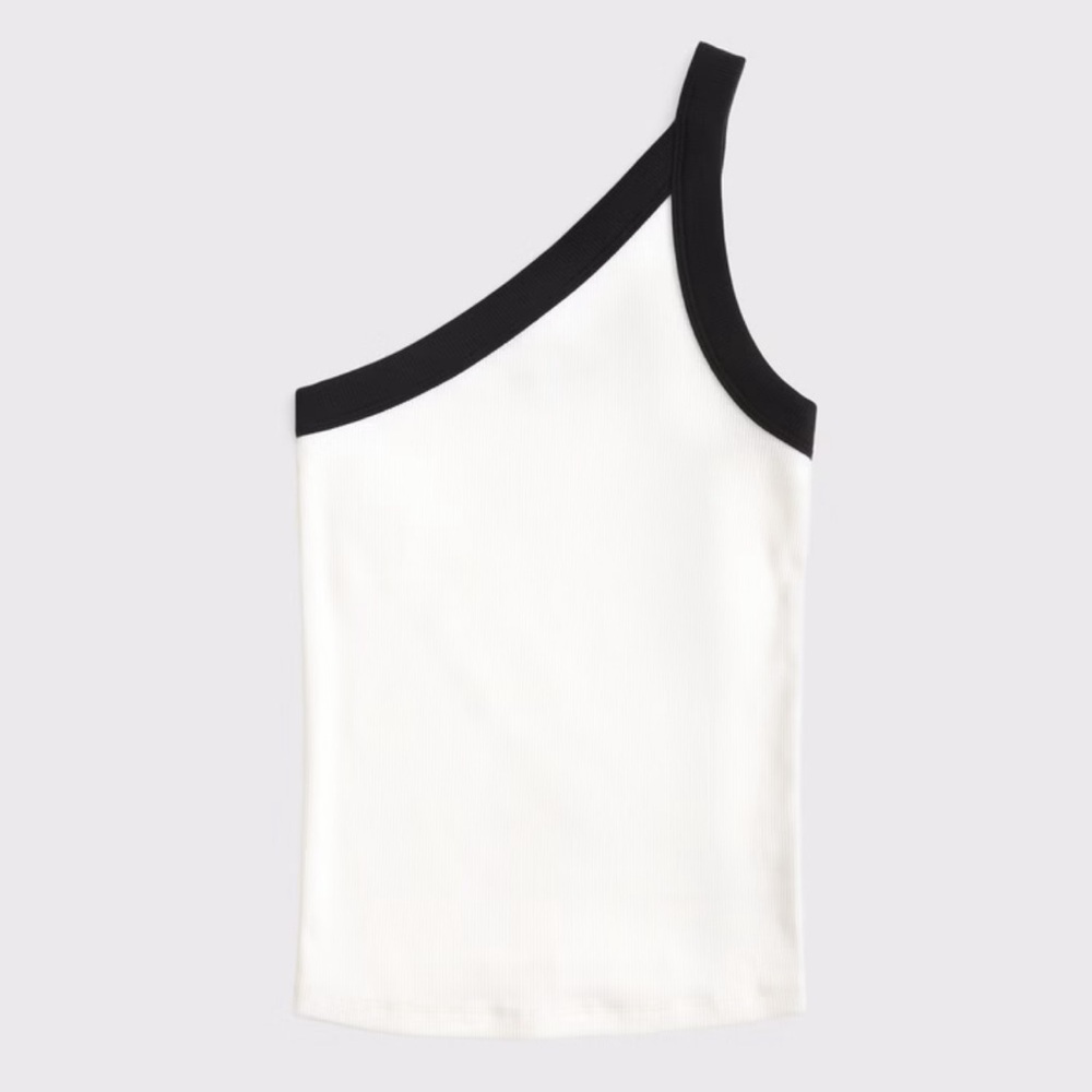 One-Shoulder Rib Tank